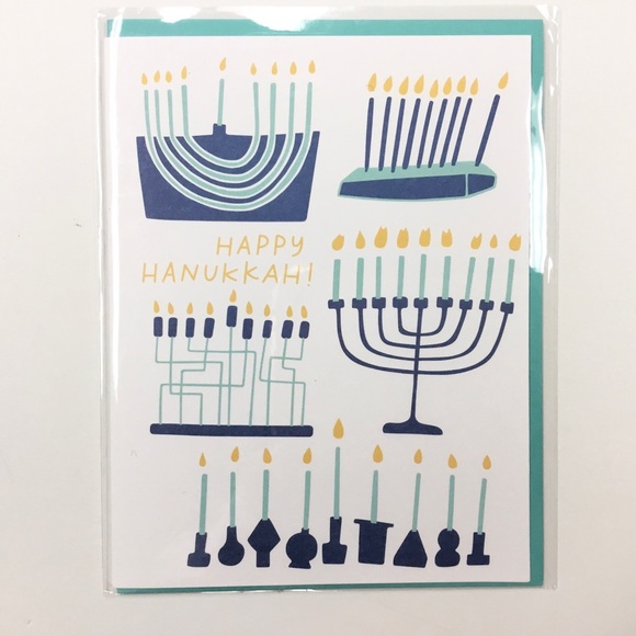 NWT Set of 5 Hanukkah Greeting Cards and Envelopes - Blank Inside - Picture 2 of 4